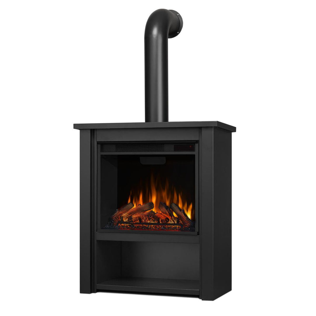 Real Flame Hollis Stove in Black with Electric Fireplace - 5005E-BK