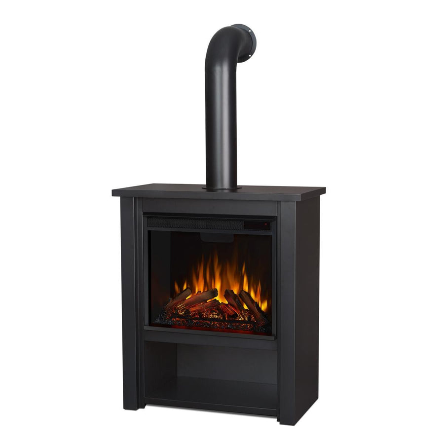 Real Flame Hollis Stove in Black with Electric Fireplace - 5005E-BK
