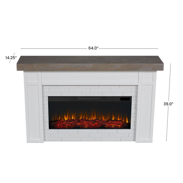 Real Flame Cravenhall Mantel with Landscape Electric Fireplace - 5510E-W