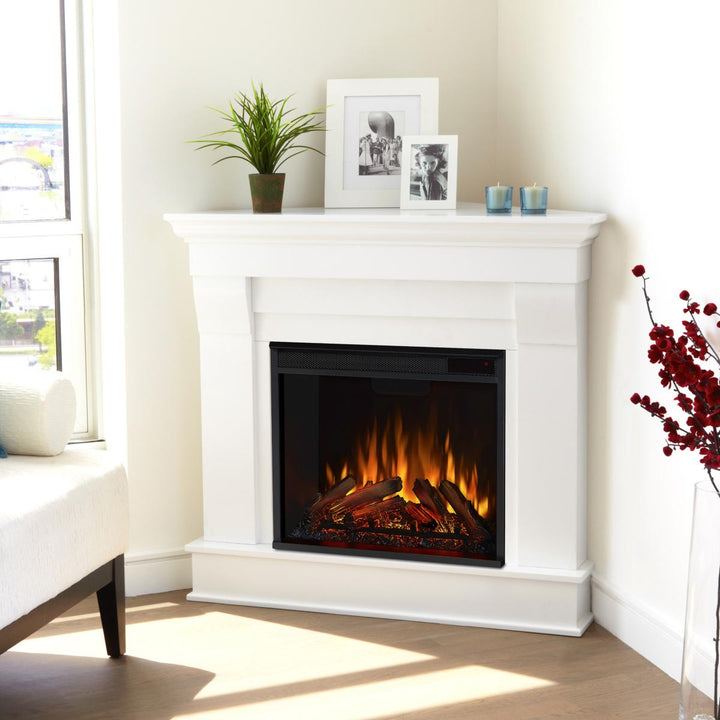 Real Flame Chateau Corner Mantel Electric Fireplace Insert - 5950E-W