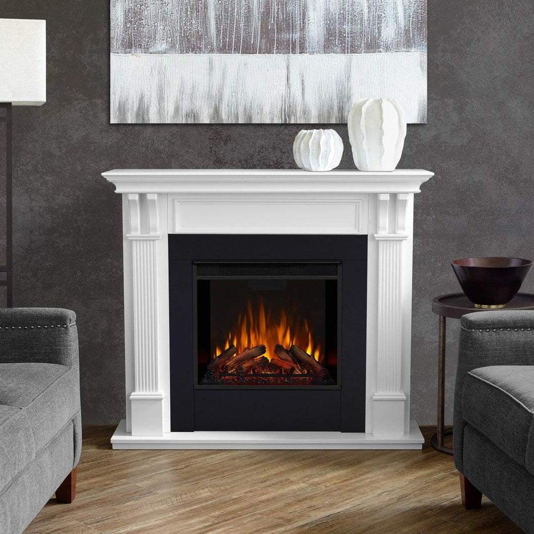 Real Flame Ashley Mantel with Electric Fireplace - 7100E-W