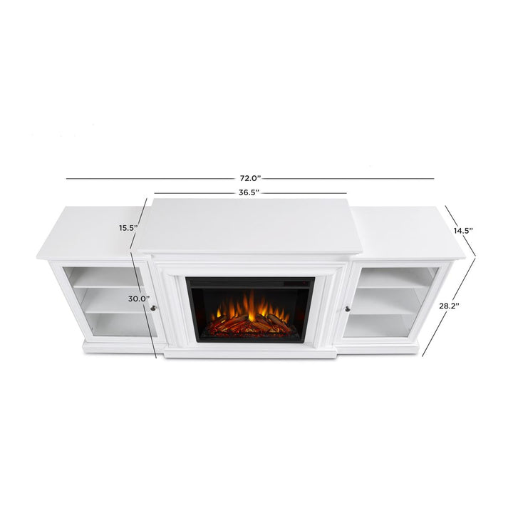 Real Flame Frederick Media Cabinet with Electric Fireplace - 7740E-W