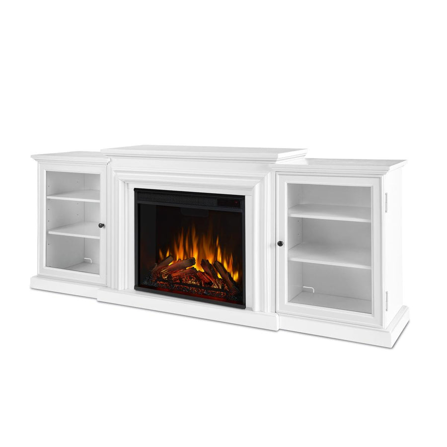 Real Flame Frederick Media Cabinet with Electric Fireplace - 7740E-W