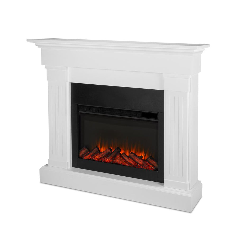 Real Flame Crawford Slim Mantel with Electric Fireplace - 8020E-W