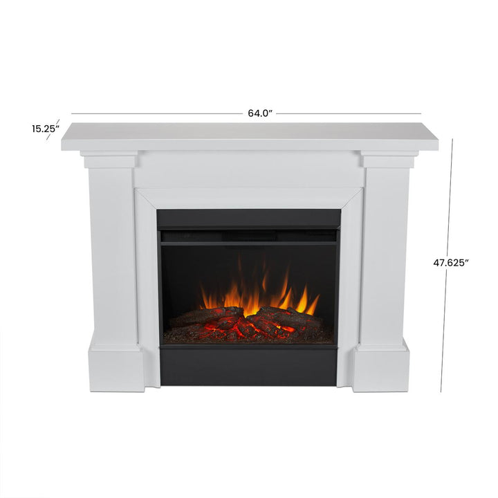 Real Flame Manus Mantel with Grand Electric Fireplace - 8140E-W