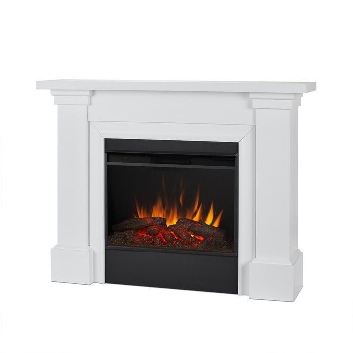 Real Flame Manus Mantel with Grand Electric Fireplace - 8140E-W