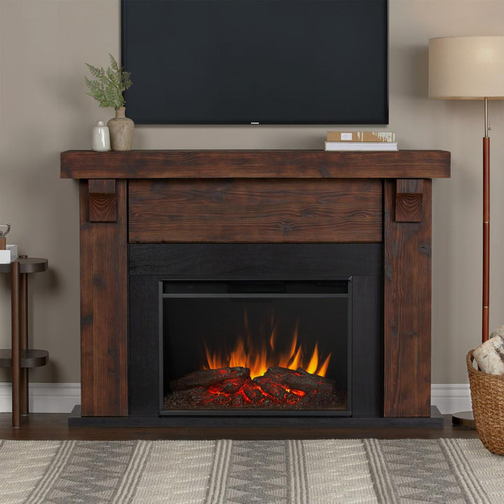 Real Flame Gunnison Mantel with Grand Electric Fireplace - 8700E-CHBW