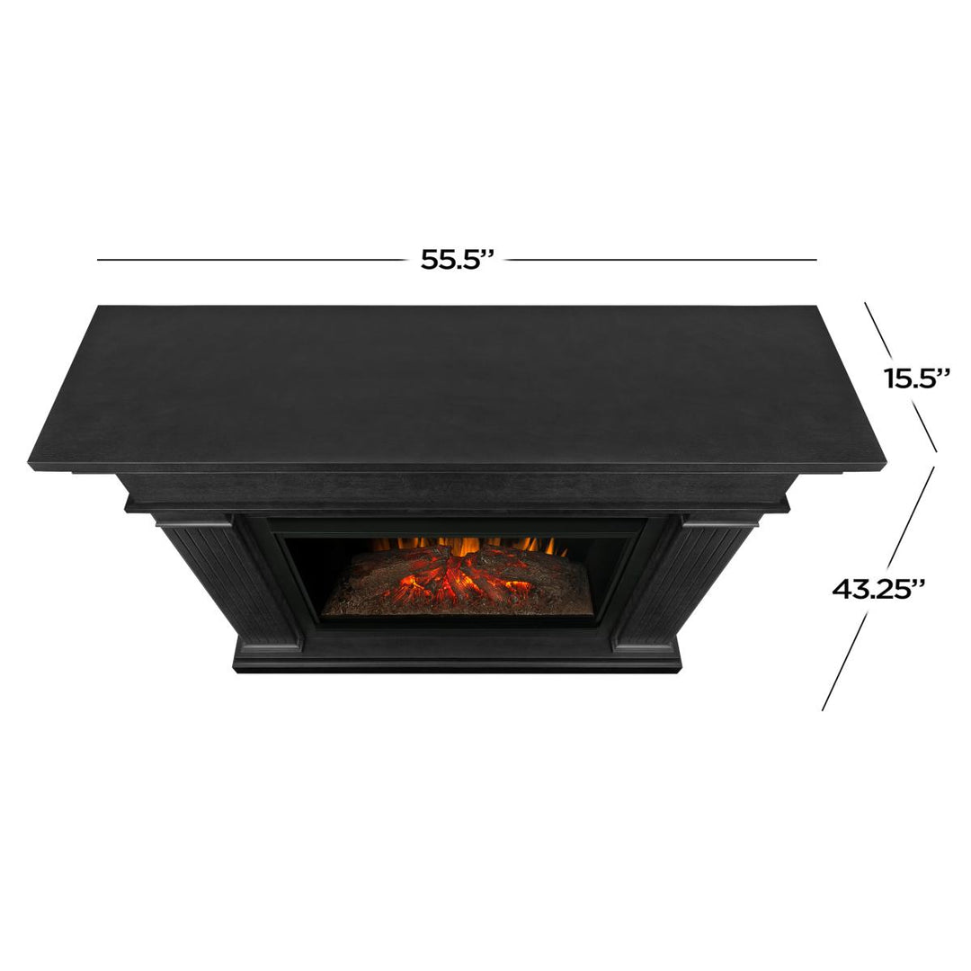 Real Flame Black Centennial Mantel with Grand Electric Fireplace - 8770E-BK