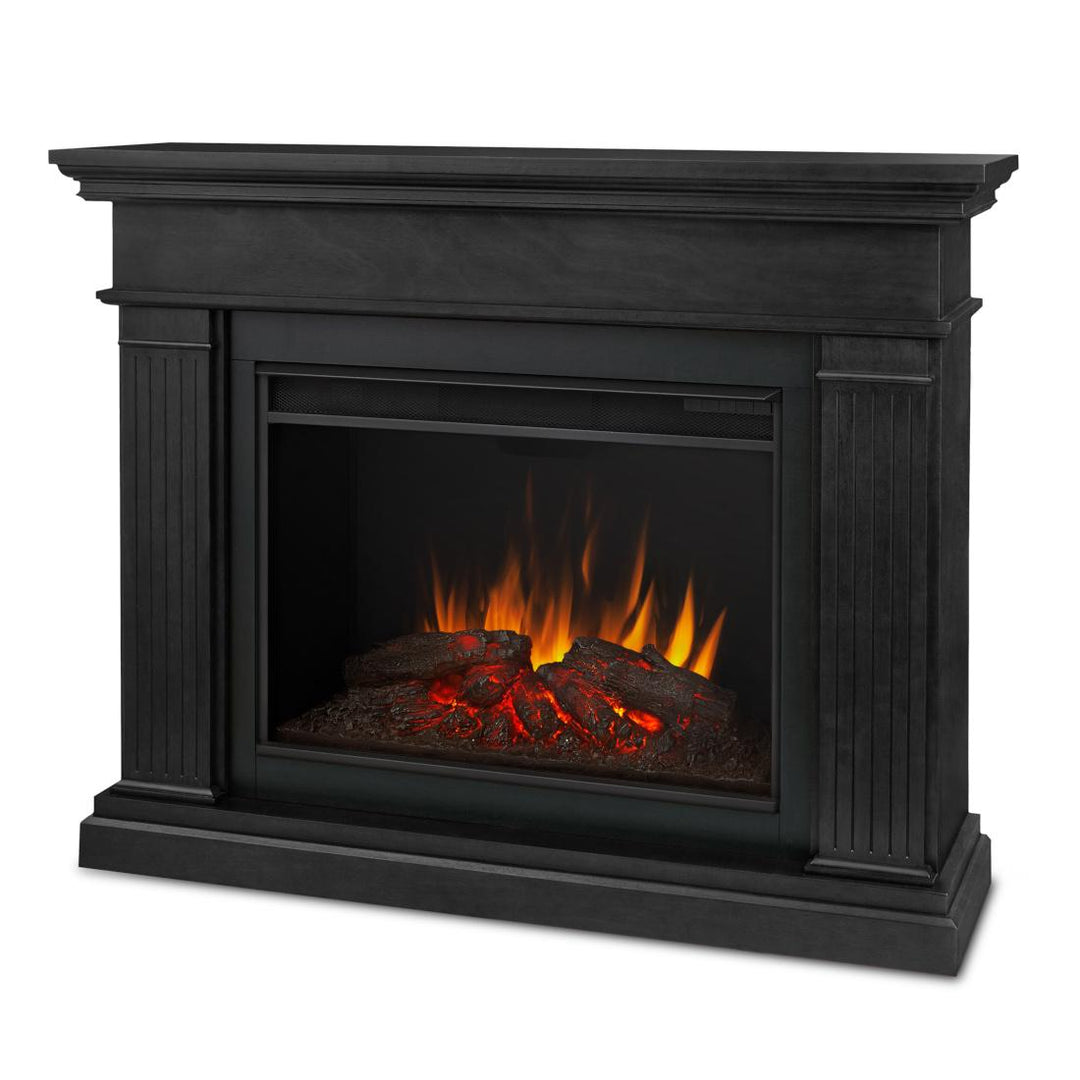 Real Flame Black Centennial Mantel with Grand Electric Fireplace - 8770E-BK