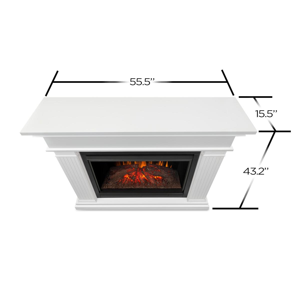 Real Flame White Centennial Mantel with Grand Electric Fireplace