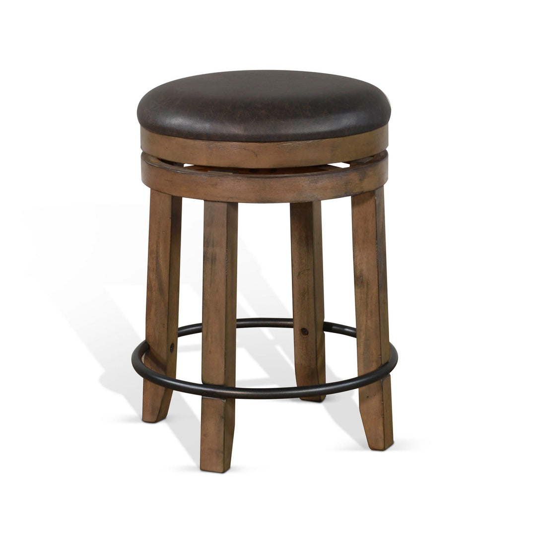 Sunny Designs Doe Valley Backless Swivel Barstool with cushion seat 1624BU-24