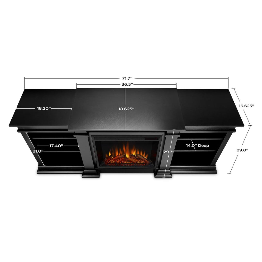 Real Flame Fresno Media Console in Black with Electric Fireplace Insert - G1200E-B