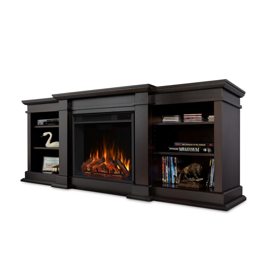 Real Flame Fresno Media Console in Dark Walnut with Electric Fireplace - G1200E-DW