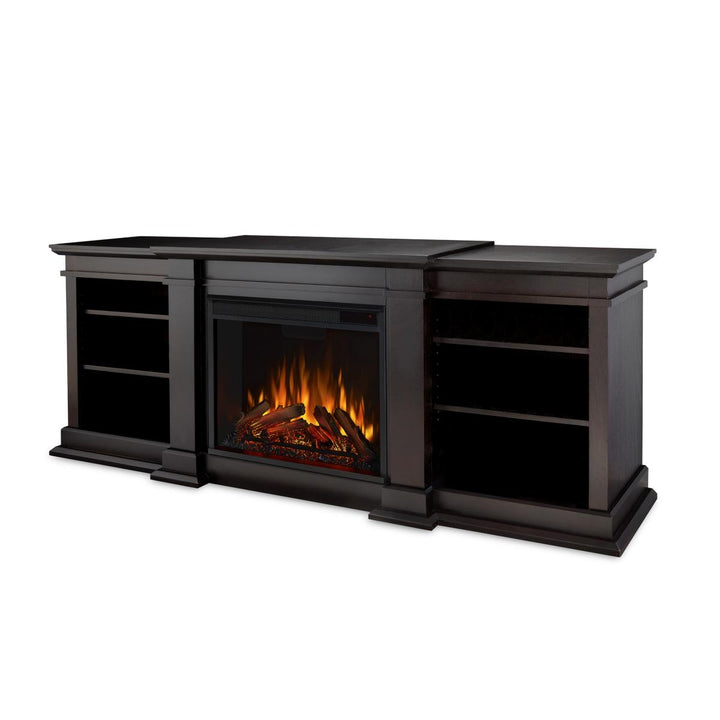 Real Flame Fresno Media Console in Dark Walnut with Electric Fireplace - G1200E-DW