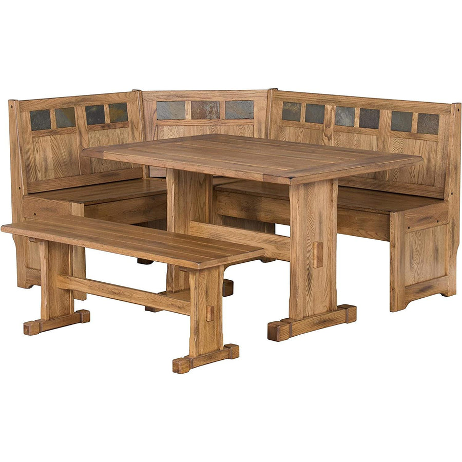 Sunny Designs Sedona Breakfast Nook Set in Rustic Oak Finish