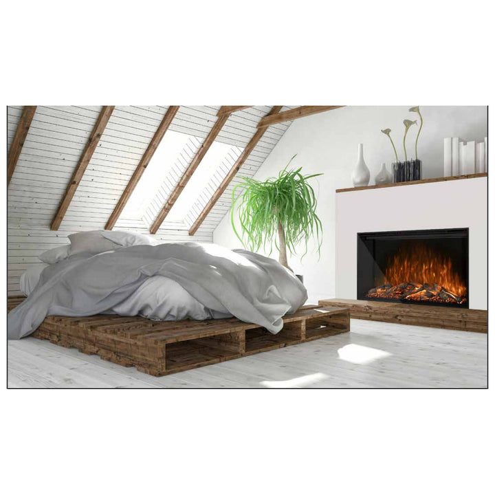 Modern Flames Redstone Series RS-5435 Built-In Electric Fireplace in Bedroom