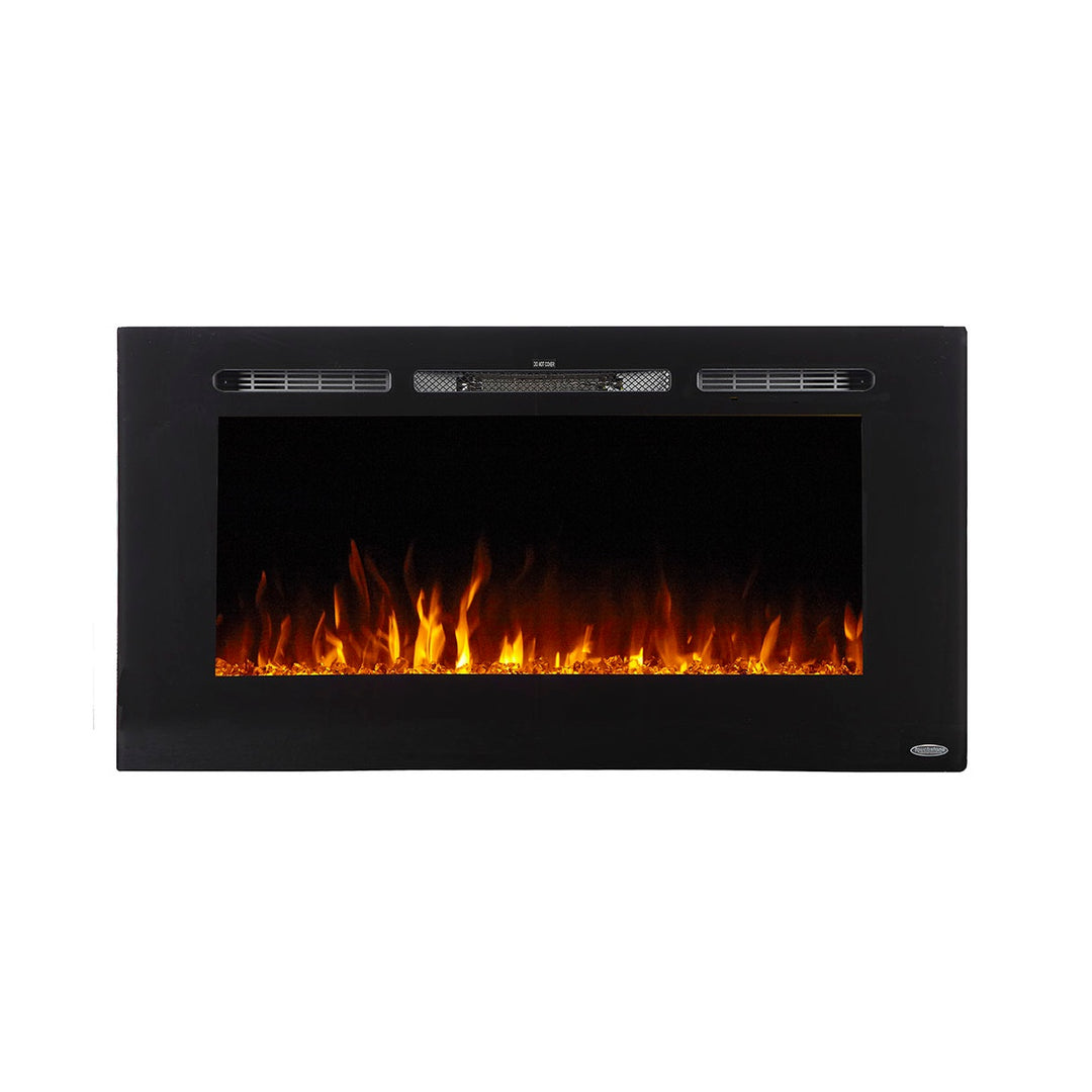Touchstone Sideline 80027 Linear Electric Fireplace with orange flames