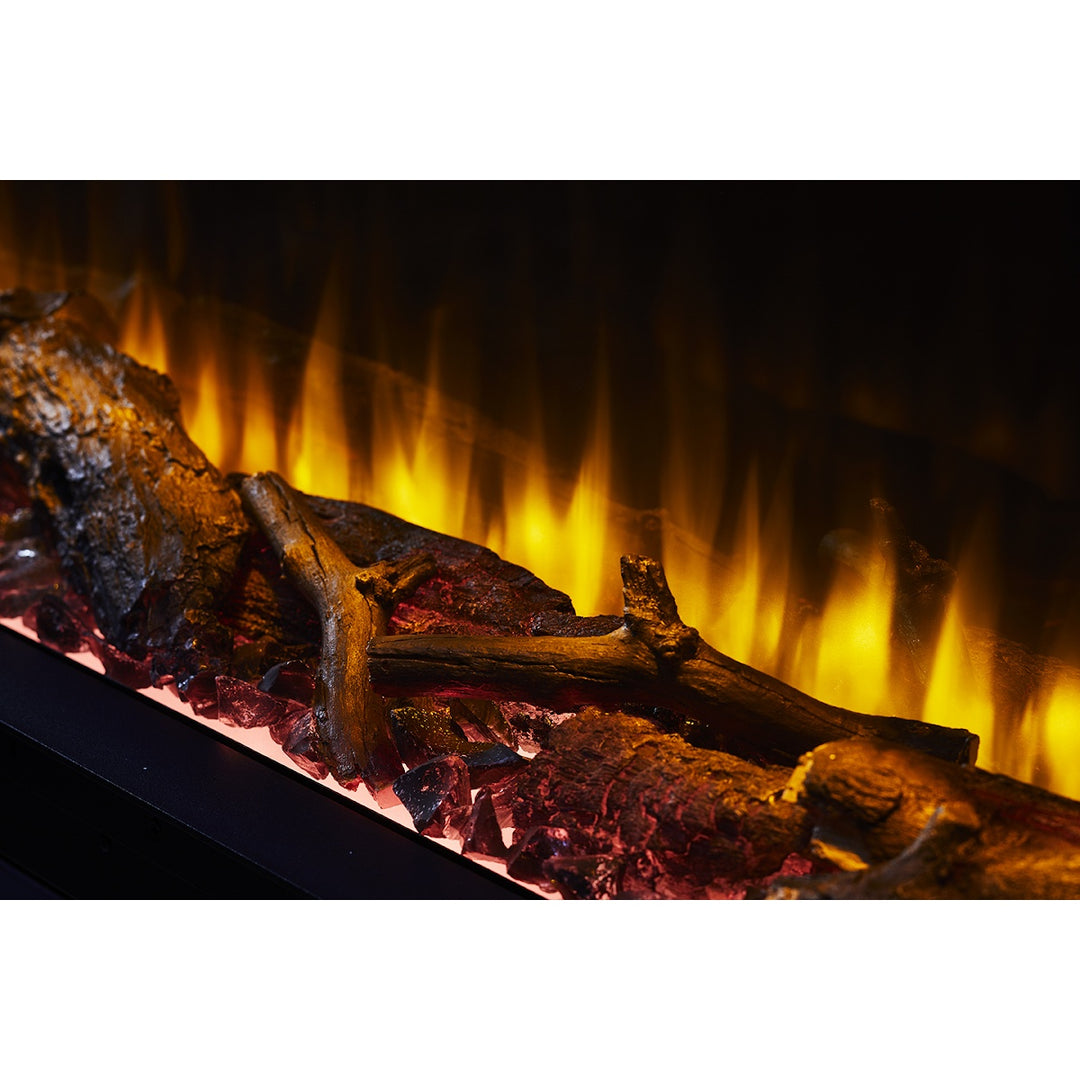 SimpliFire 43" Scion Trinity 3-sided linear electric fireplace SF-SCT43-BK alpine timber logs