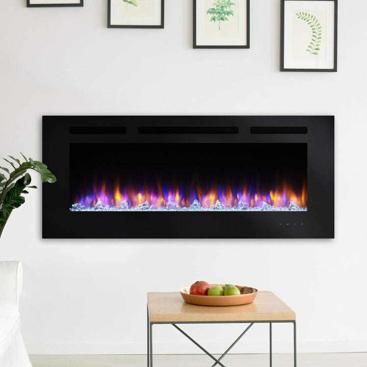 SimpliFire 60" Allusion built-in linear electric fireplace SF-ALL60-BK in living room