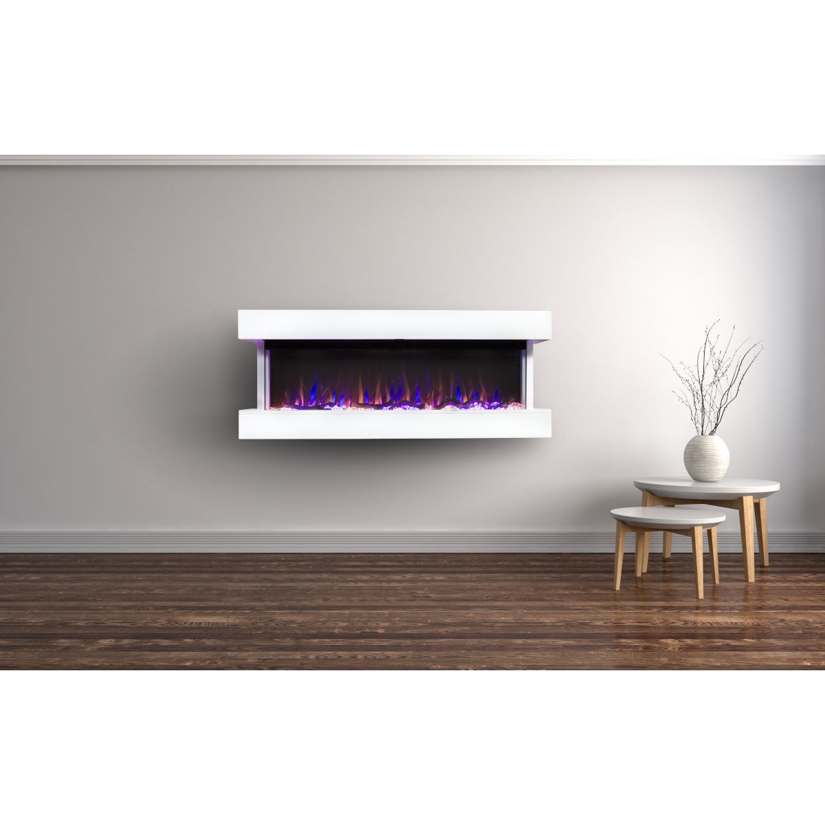 Touchstone Chesmont 50" White Wall Mount Electric Fireplace - Thumbnail 2