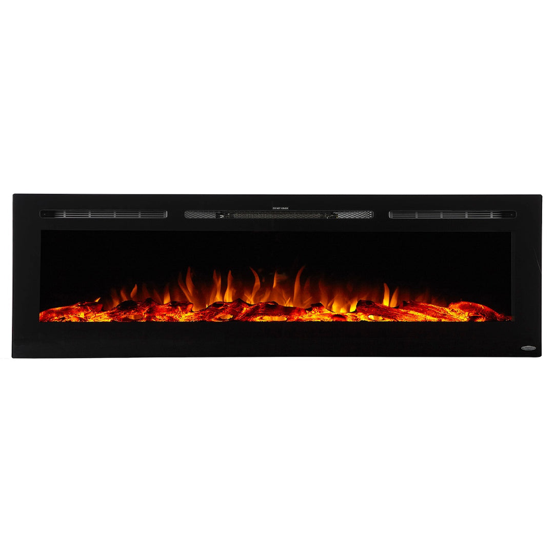 Touchstone Sideline 80015 Recessed Linear Electric Fireplace with orange flames