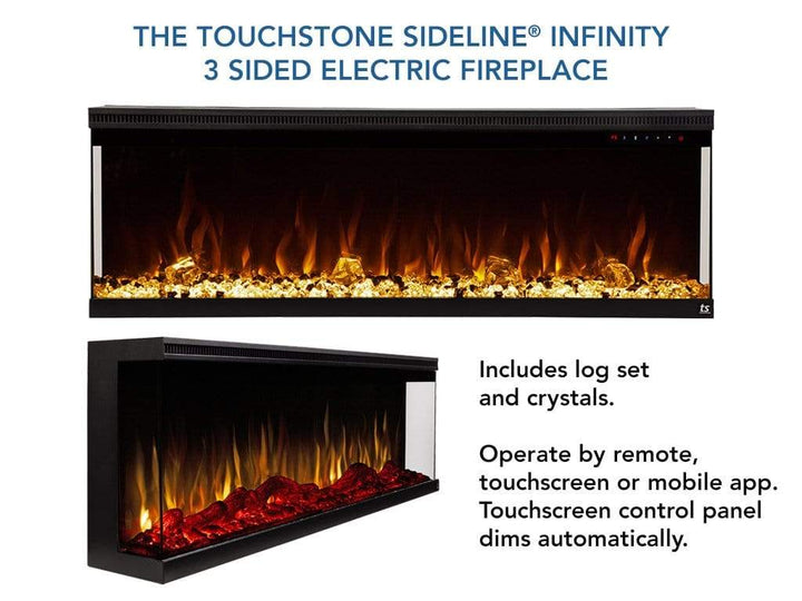 Touchstone Sideline Infinity 3-Sided Linear Electric Fireplace Media